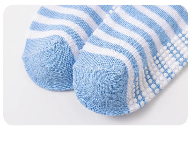 6 Pairs 0-5 Years Old Non-Slip Kids Socks with Grip Little Girls Boys Ankle Socks Infants Toddlers Children Floor Socks