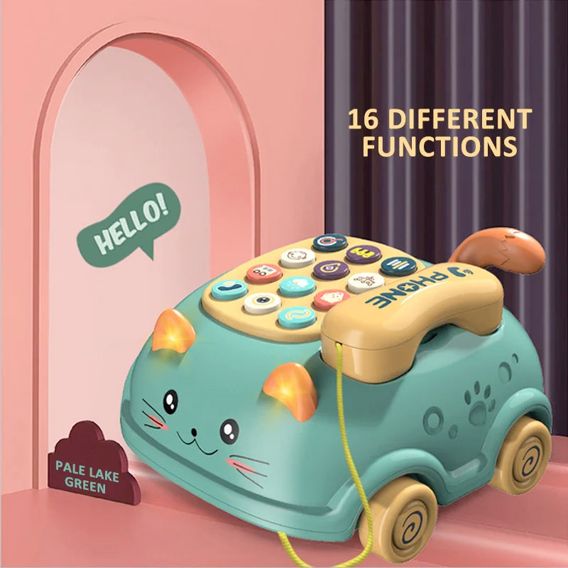Baby Educational Learning Toys 0 12 months Montessori Lights Musical Piano Mobile Phone Girl Kids Child Telephone Story Machine