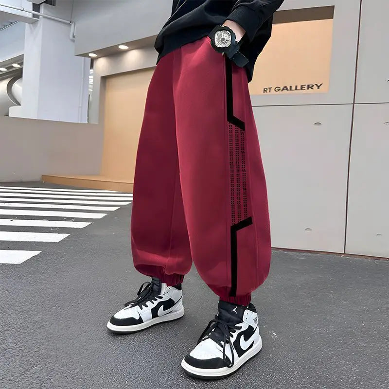 Kids' Sport Pants 2025 Spring New Boys Loose-Fitting Slim Fit Long Pants Children's Casual Hooded Sweatpants Toddler Boys Pants