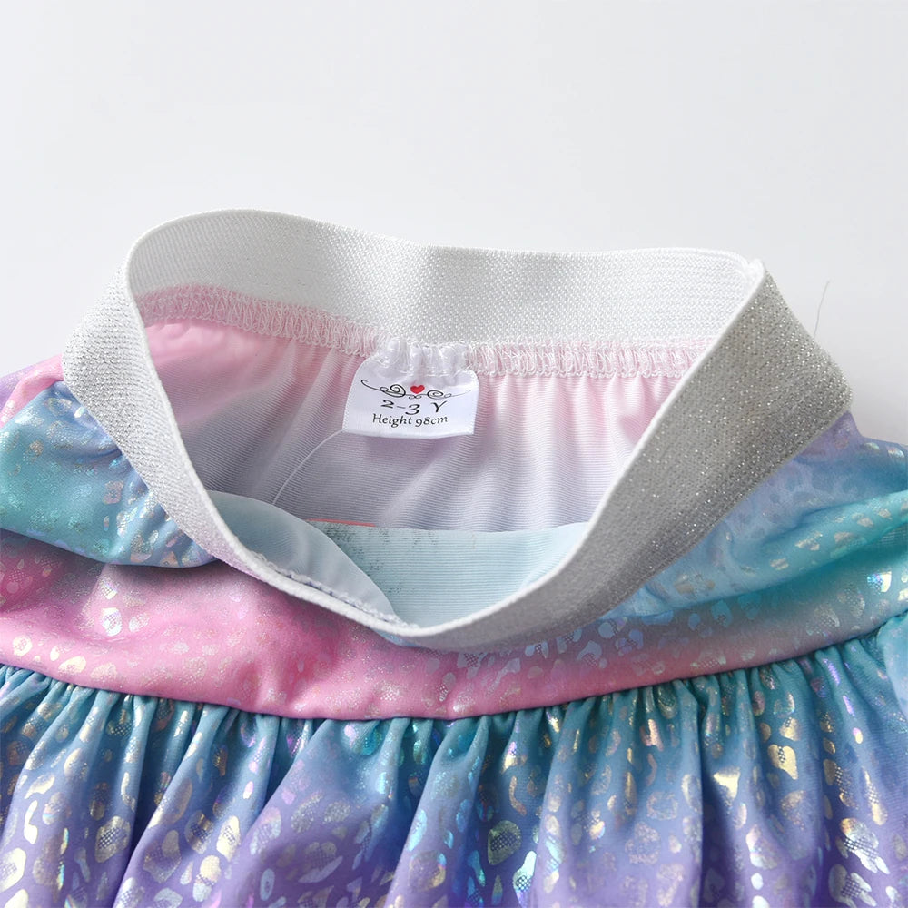 DXTON Baby Girls Skirts Children Mermaid Tutu Skirt For Girls Layers Patchwork Girls Princess Skirt Gradient Kids Party Costumes