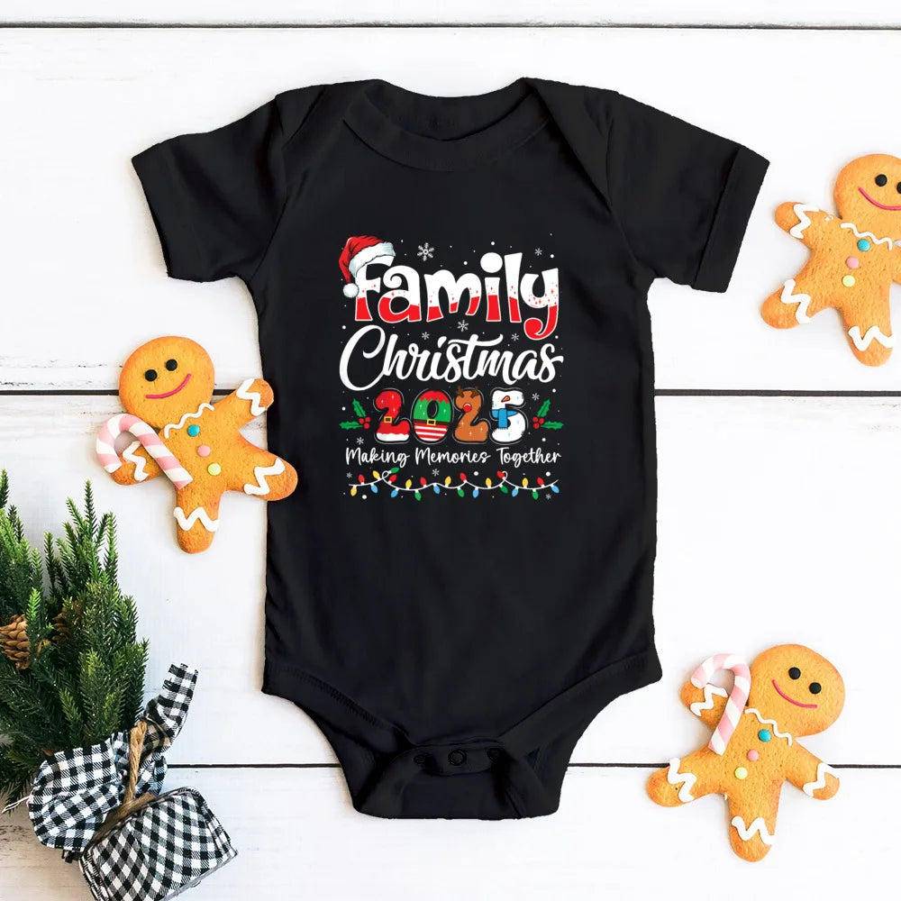 Family Christmas 2025 Print Family Matching Outfits Fashion Comfy Short Sleeve Tee Shirt Outfit Christmas Day Holiday Clothes