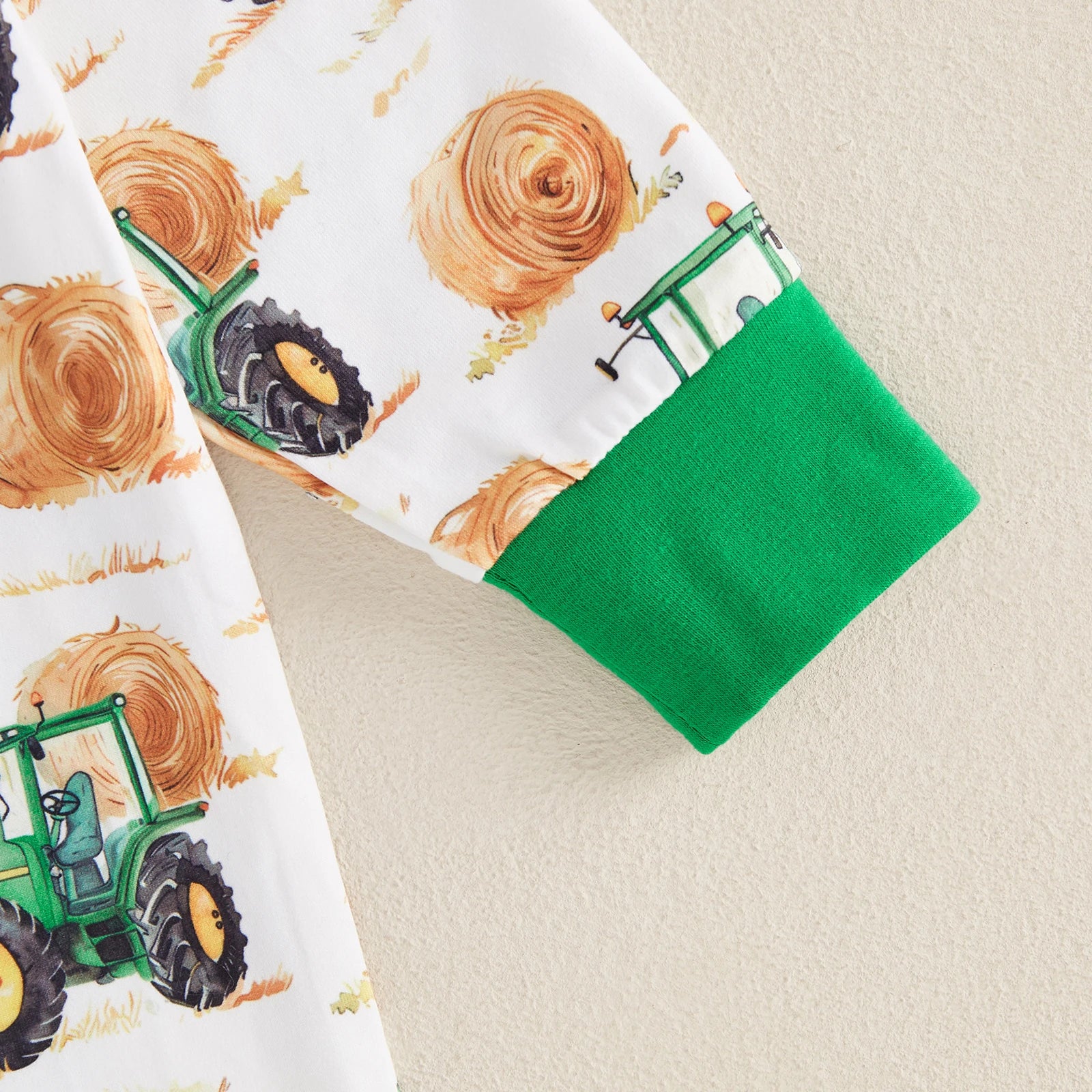 Toddler Unisex Autumn Coverall with Cute Farm Vehicle Pattern Easy Zip Closure and Cozy Crew Neck for All-Day Play