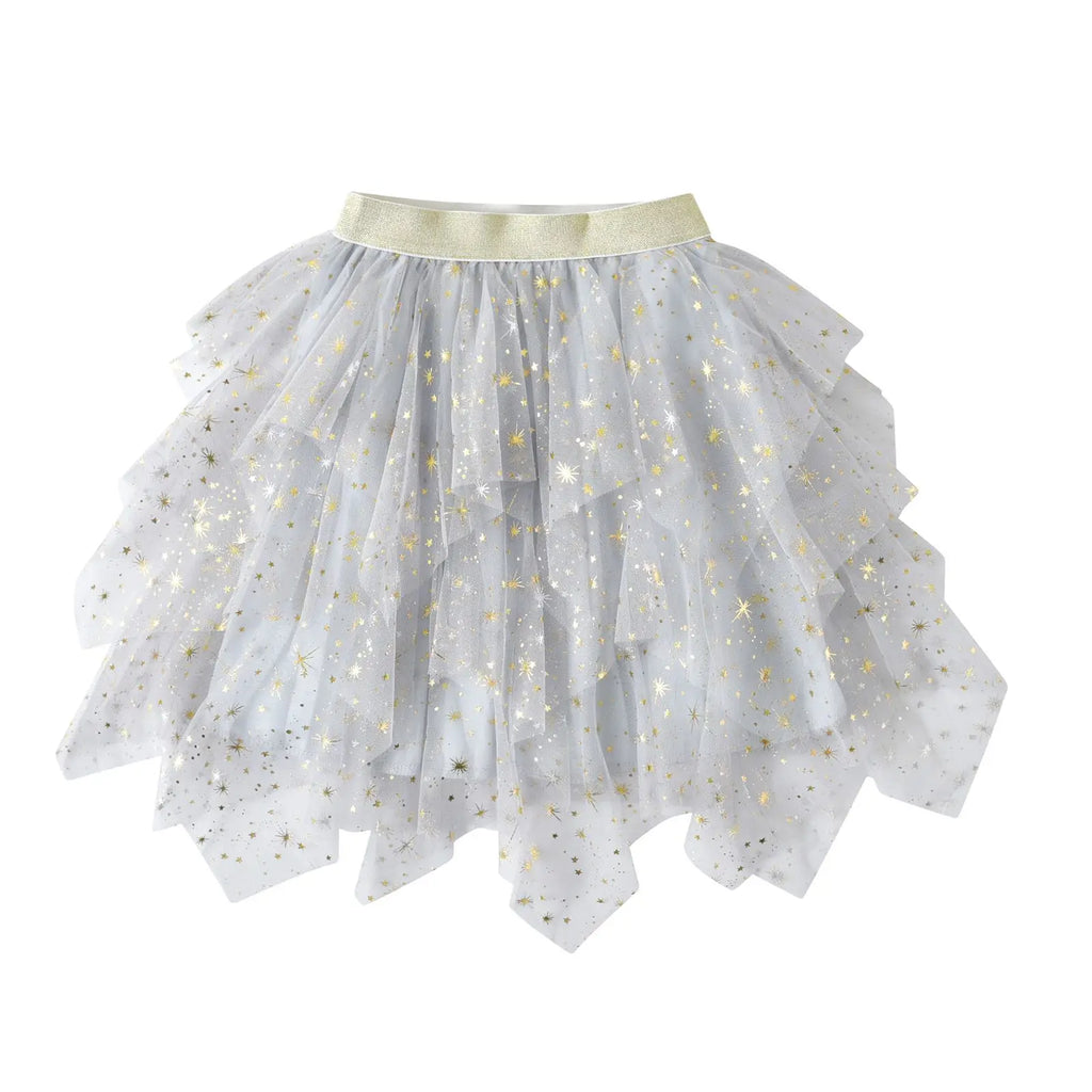Girls Tutu Sequins Skirts Kids Clothes Bow Layered Skirts Princess Pleated Skirt Kids Mesh Skirt Girls Children Party Clothes