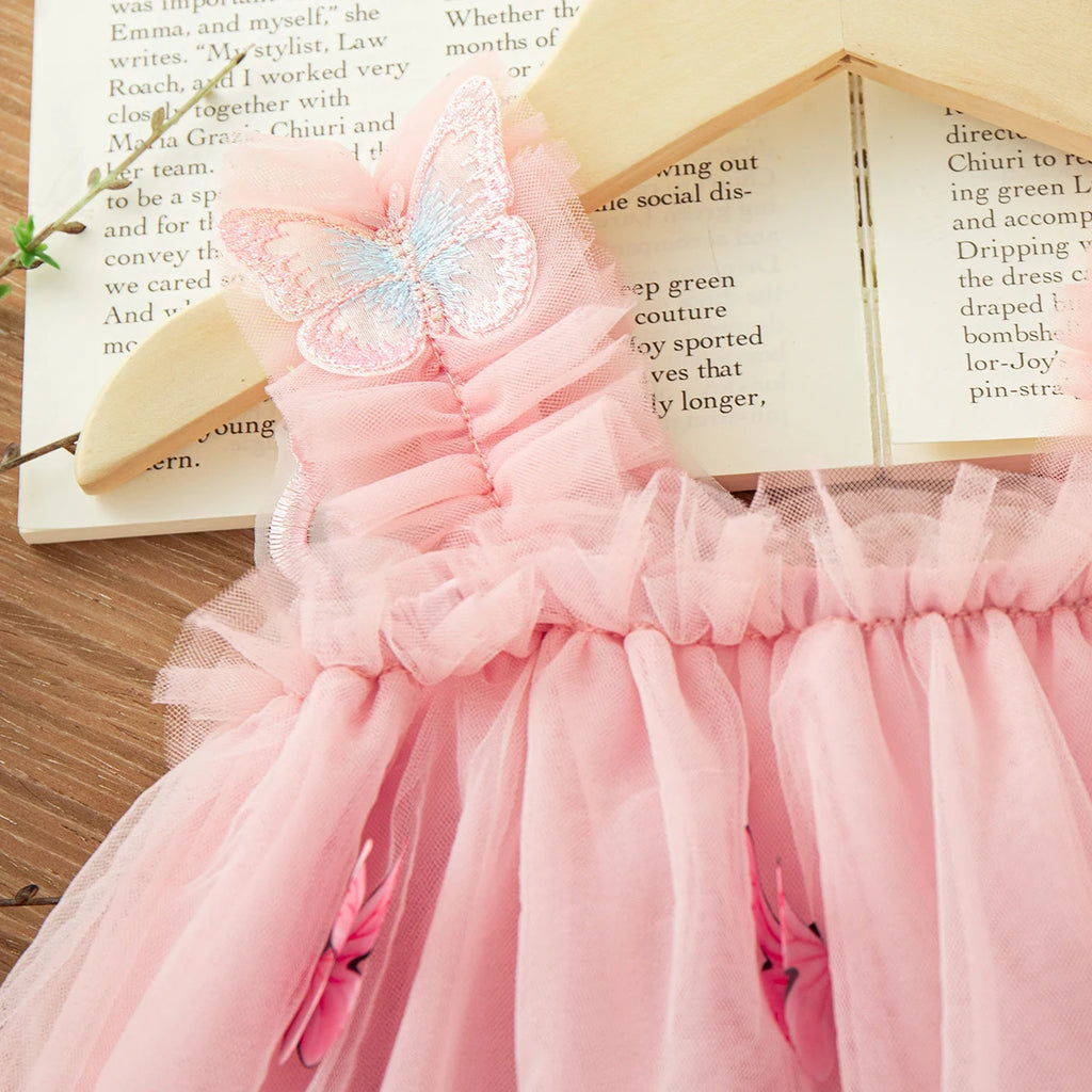 9 Months -3 Years Old//Summer New Baby Girl Princess Dress, Butterfly Wing Suspender Children'S Clothing For Birthday Parties