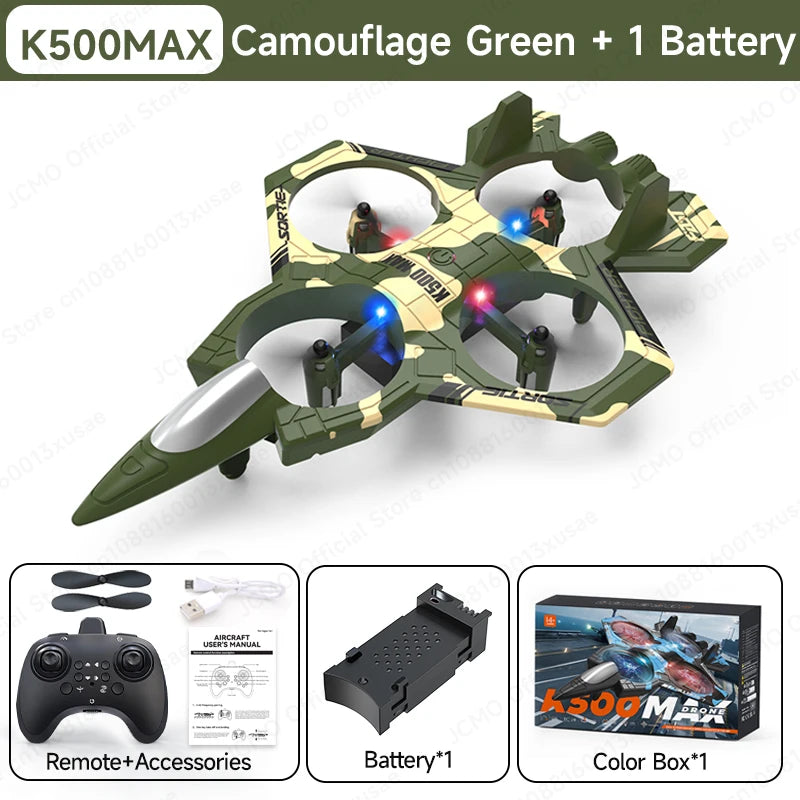 JCMO K500MAX Remote Control Toy Plane One Key Take Off Throw Fly 360° Rolling Flight 2.4Ghz RC Three Speed Adjustment Toy Plane