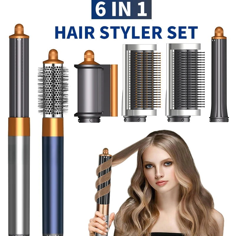 6-in-1 Hot Air Styler&Hair Dryer Brush Multi-Hair Styler Set with Auto-Wrap Curler Hair Styling Tools Gift for Women / Lovely