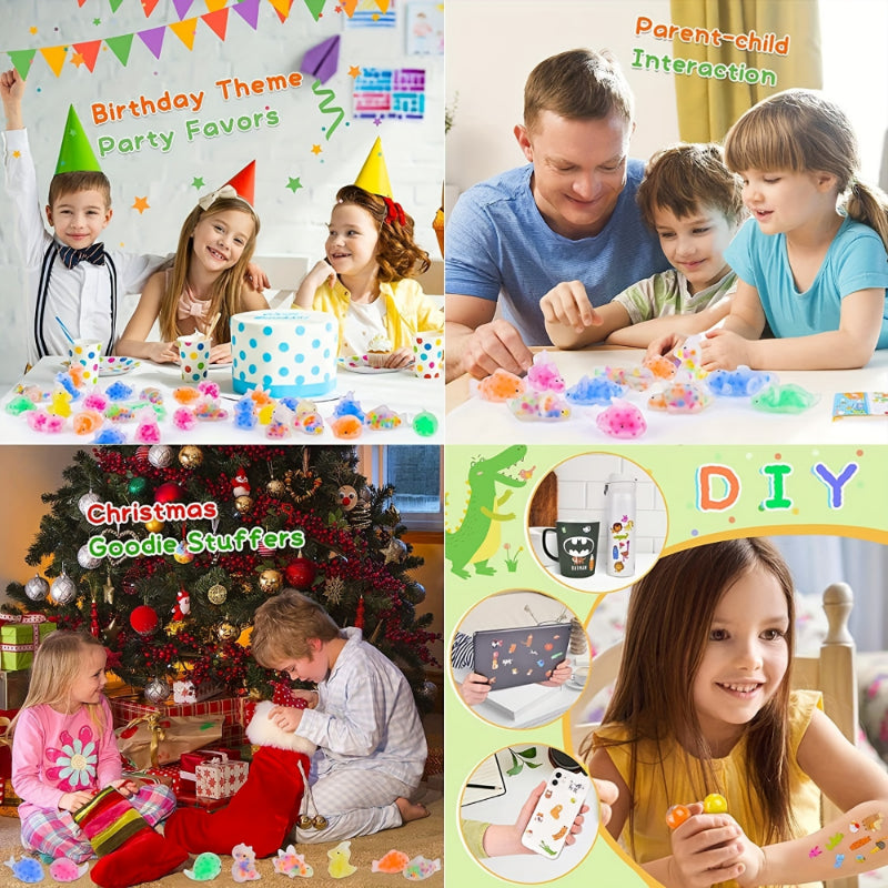 1-24pcs Random Pattern Cute Squeeze Mochi Toys With Water Beads  Party Favors For Kids Stress Relief Baubles For Classroom Prize