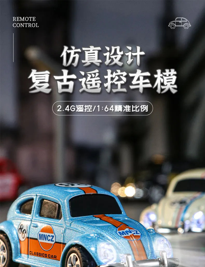 2025 New Wireless Mini Beetle Alloy Remote Control Car Small Mobile Phone Remote Control Model Car Toy Children'S Holiday Gift