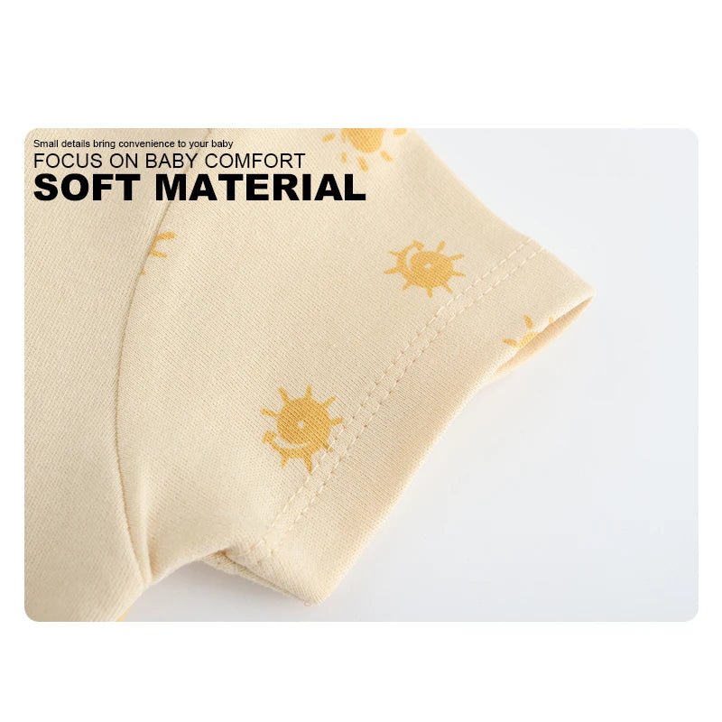 Kiddiezoom Summer 5 Piece Fashion Cartoon Boys and Girls Bodysuits 100% Cotton Soft Newborn Bodysuit Set