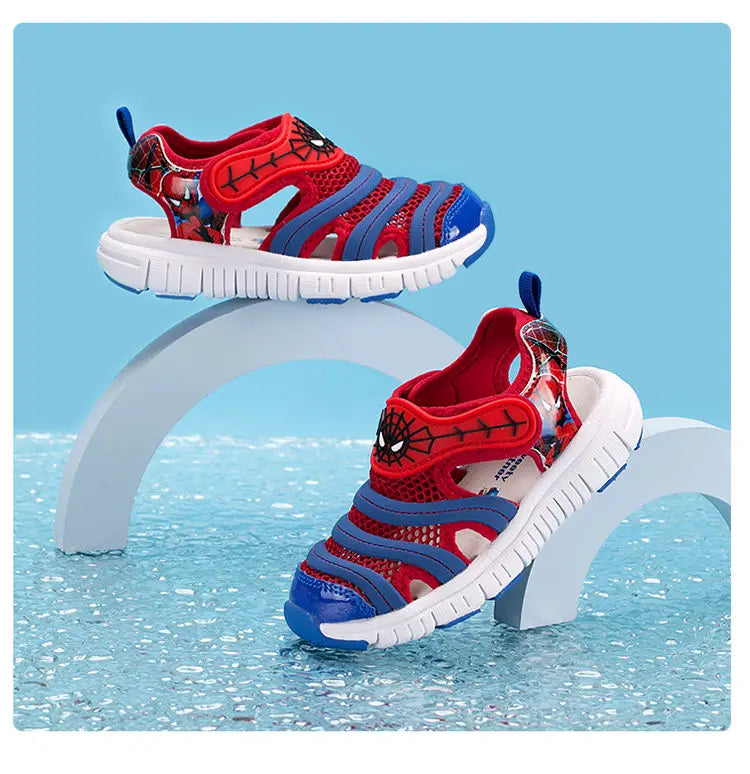 Disney Cartoon Girls' LED Sandals Summer Breathable Children's Sports Beach Girls' Soft Shining Shoes Size 24-35