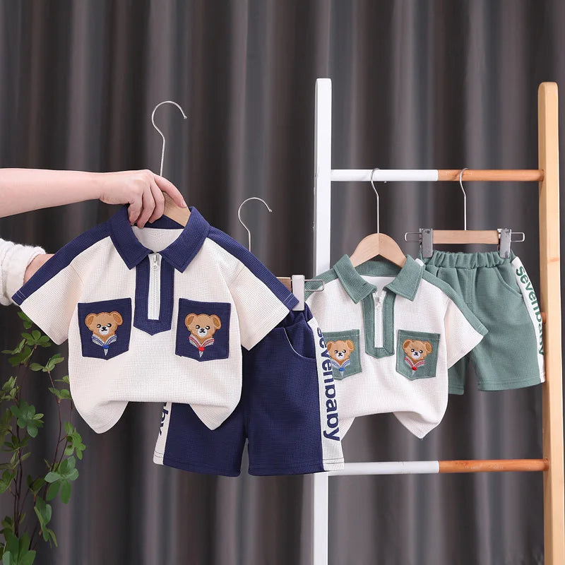 New Summer Baby Boys Clothes Suit Children Fashion T-Shirt Shorts 2Pcs/Set Kids Outfits Toddler Casual Costume Infant Tracksuits
