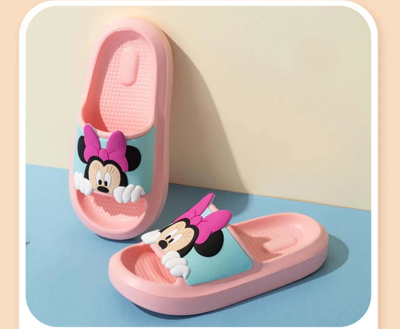 Summer Baby Boy Girl Cartoon Mickey Minnie Mouse Children Slippers Kid Antiskid Soft House Slipper Indoor Outdoor Beach Shoes