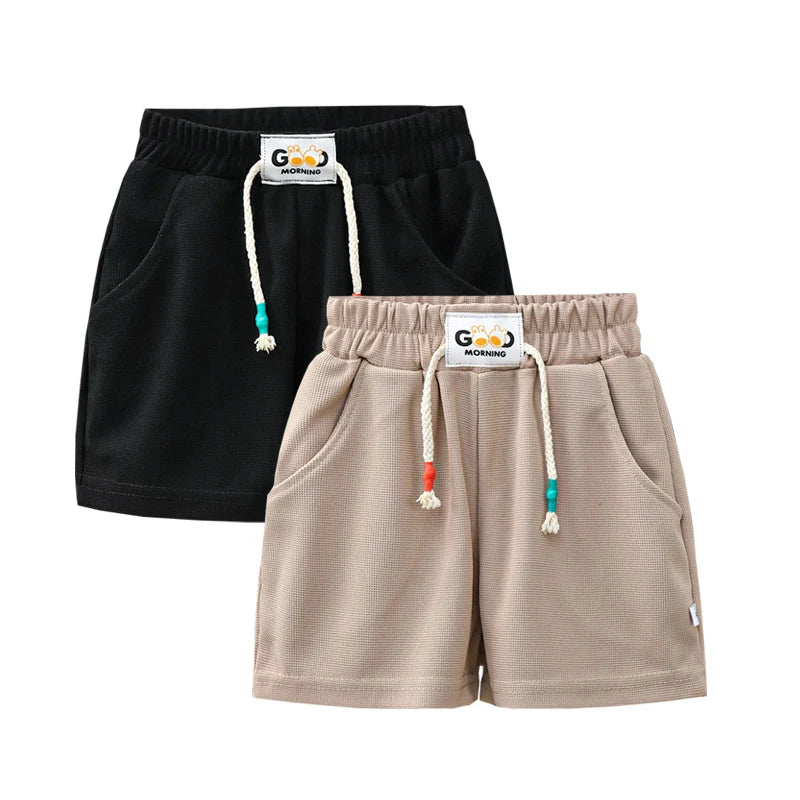 2pcs Summer Kids Shorts Boys Girls Solid Color Short Baby Solid Color Casual Pant Children Short Pant Sport Clothing Outwear