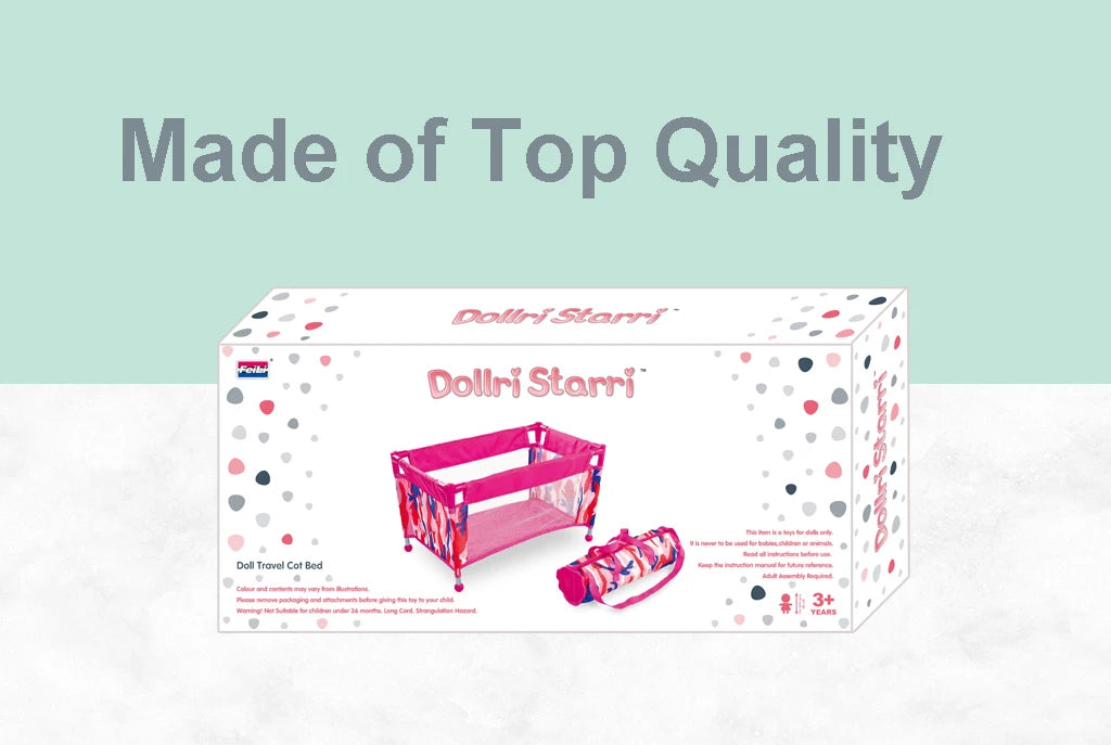 Baby Doll Crib Pack and Play Accessory Simulation DIY Doll Bed  up to 18 Dolls with Carry Along Bag Toy Gift for Girls and Kids