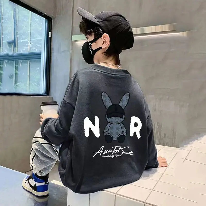 Boys' Mid-Large Size 2025 Spring-Autumn New Layering Stylish Street-Cool Sweatshirt