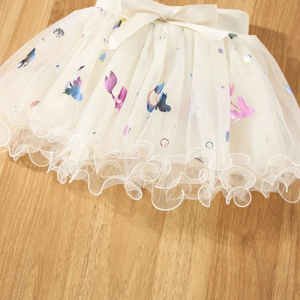 Summer New Sweet And Cute Baby Girl Skirt, Cartoon Fish Print Children'S Clothing Suitable For Babies Aged 6 Months To 3 Years
