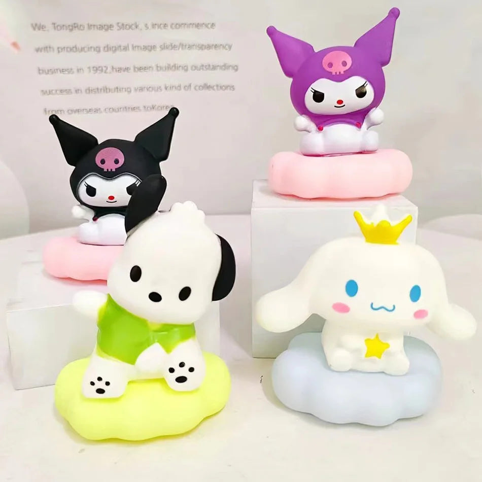 Neue Kawaii Sanrios Nachtlampe Emaille Wolke Cartoon Kuromi Cinnamoroll Pochacco Kleine Tischlampe Leuchtende Dekoration