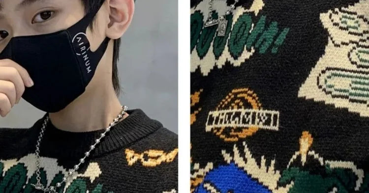 2025 New Boys' Autumn/Winter Fleece-Lined Thickened Pullover Knit Sweater - Warm Base Layer for Kids, Trendy & Cozy Design