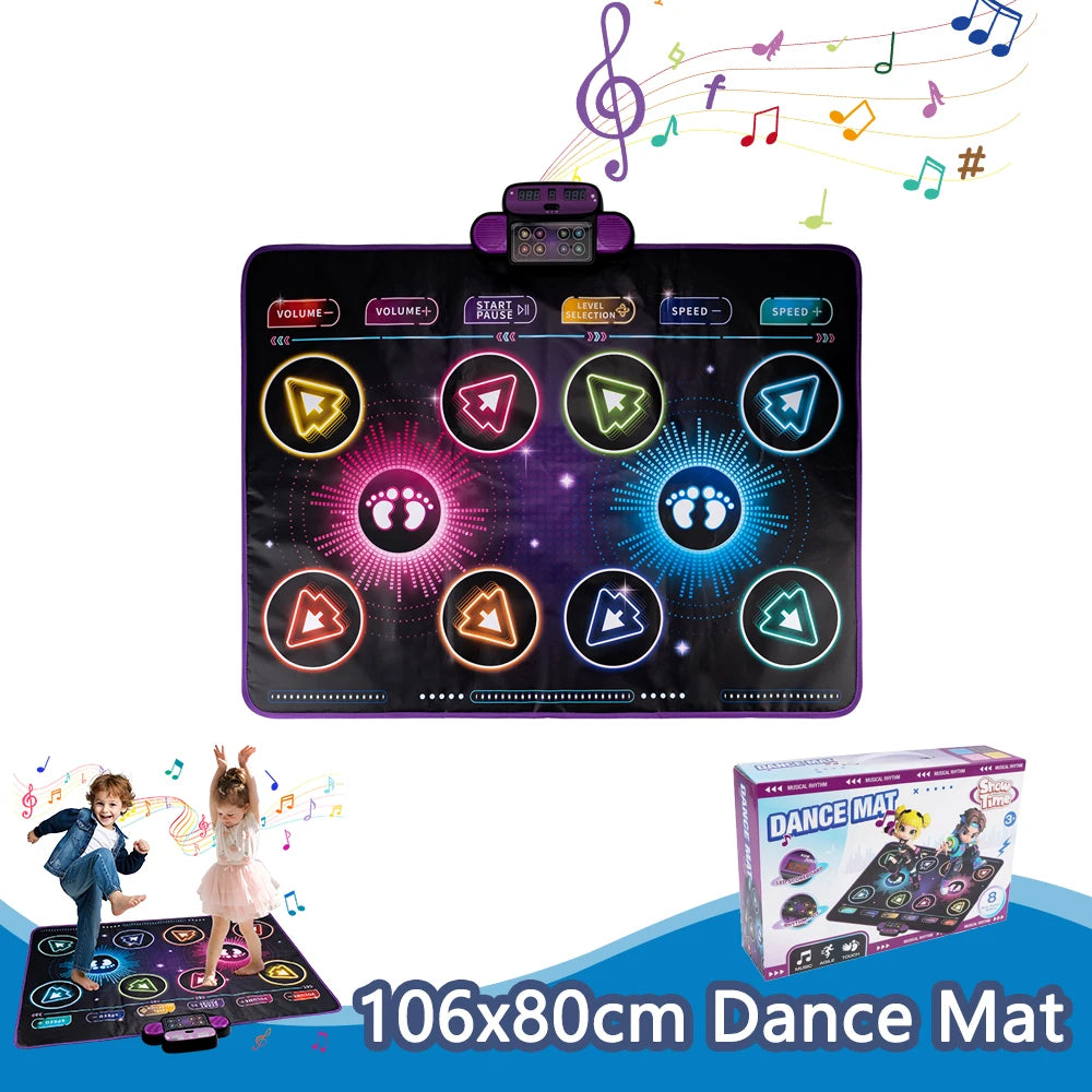 Kids Electronic Dance Mat Dancing Blanket Double Players Mode with 9 Levels Kid Floor Music Blanket Educational Toys Kids Gifts