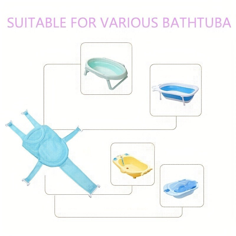 Baby Bath Cushion Pad, Newborn Bathtub Mat, Infant Bath Supporter Net, Baby Bathtub Pillow, Nonslip Floating Bathing Tub Seat
