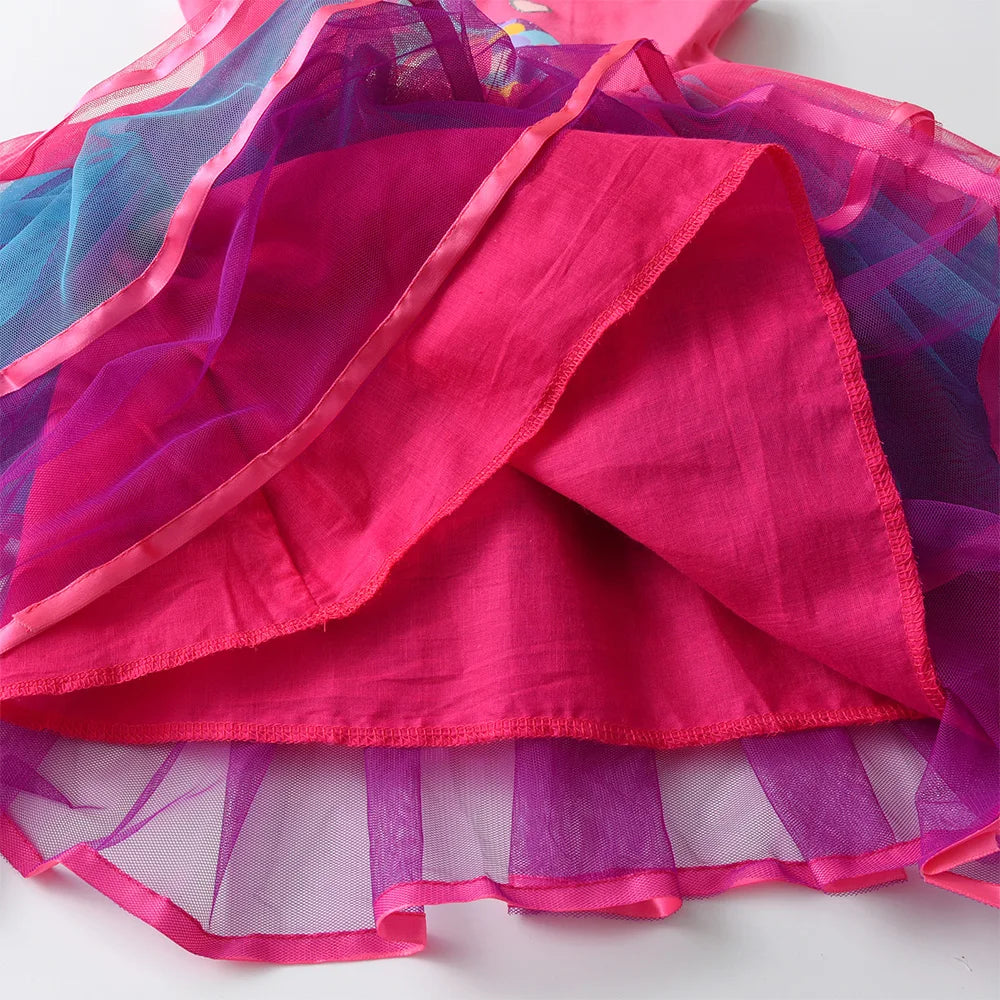 VIKITA Girls Suspenders Dress Children Mermaid Print Cartoon Summer Dresses Kids Birthday Party Prom Gown Princess Tutu Dresses