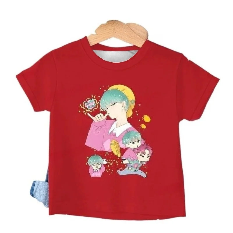 2025 KPop Demon Hunters Girl Boys T-shirt Tops New Fashion Casual Kids T-shirt Short Sleeve Kids Soda Pop Cartoon Harajuku Tee