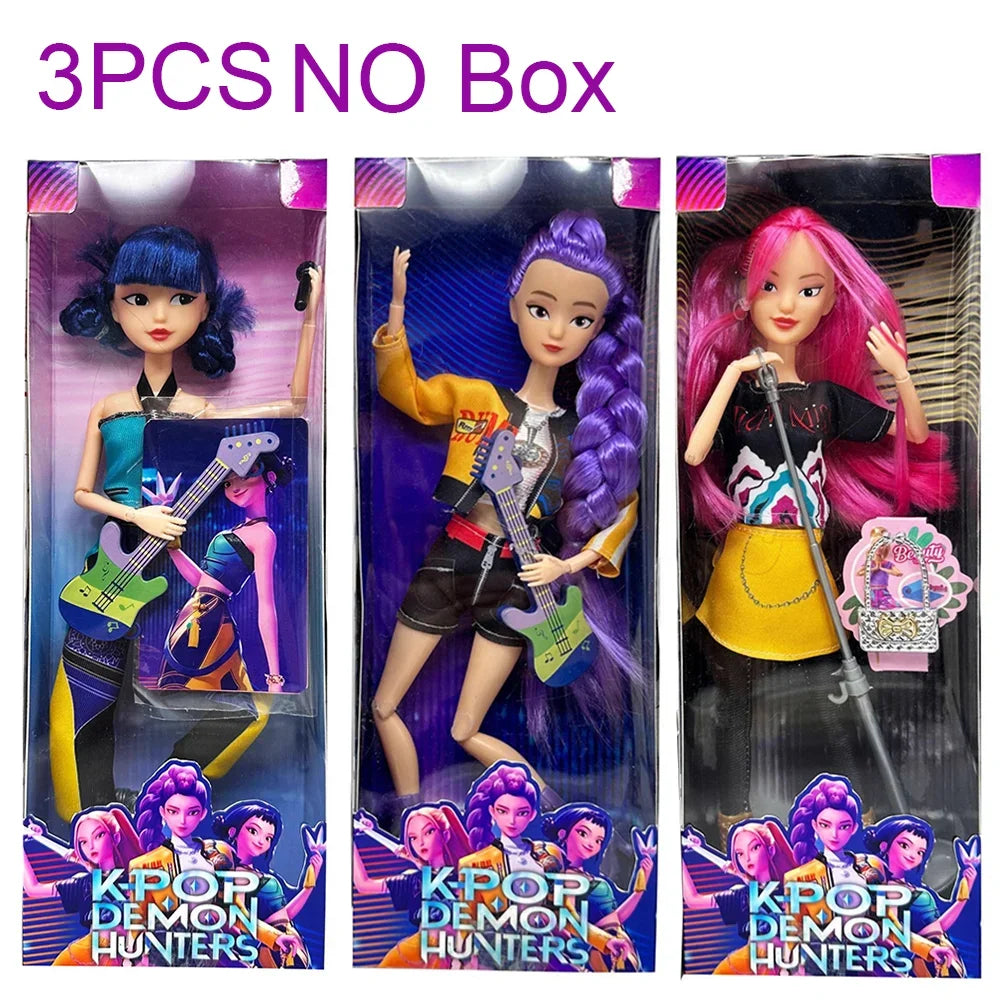Hot Sale Kpop Demon Hunters Doll Toys Rumi Mira Zoey Action Figure Toy Beautiful Princess Plastic DIY Toy Girls Christmas Gift