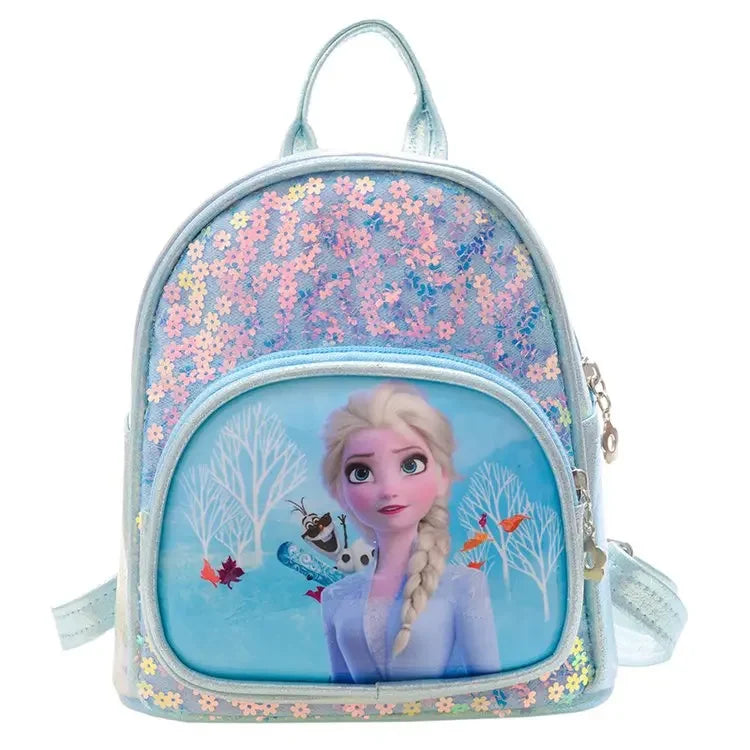 Disney Frozen Girls Backpack Elsa Princess New Girls Backpack Cartoon Cute Sequins Fashion Trend Kindergarten School Bag