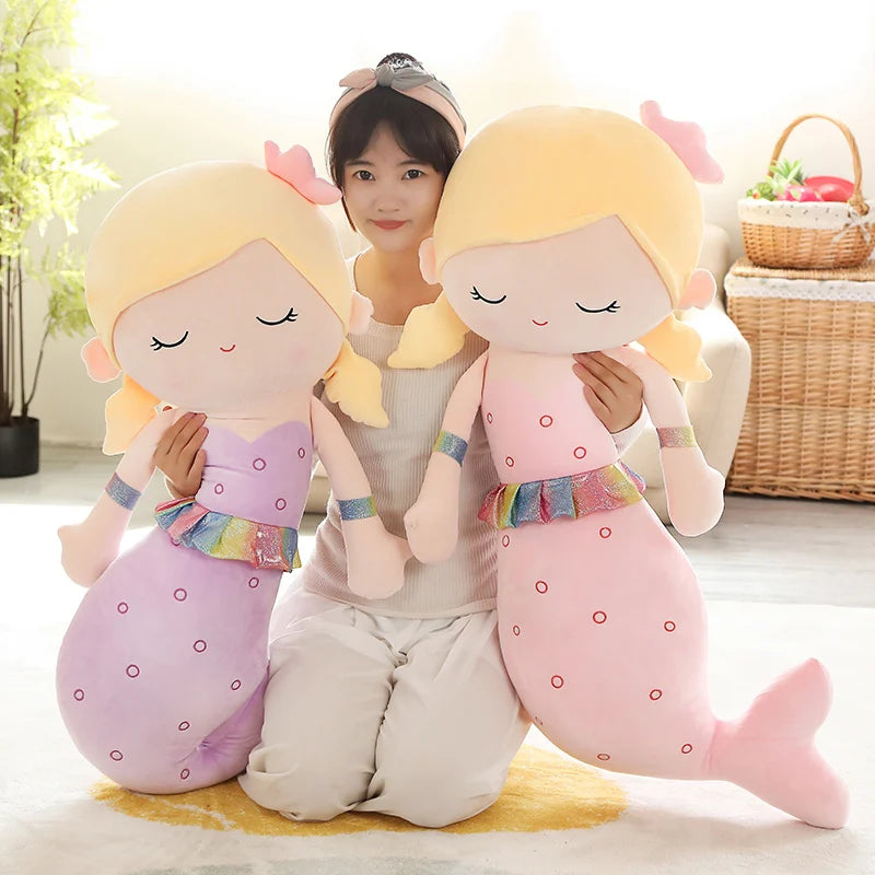 High Quality Cartoon Kawaii Mermaid Plush Toys Soft Animal Plush Pillow Stuffed Toy Princess Dolls Children  Girls Birthday Gift