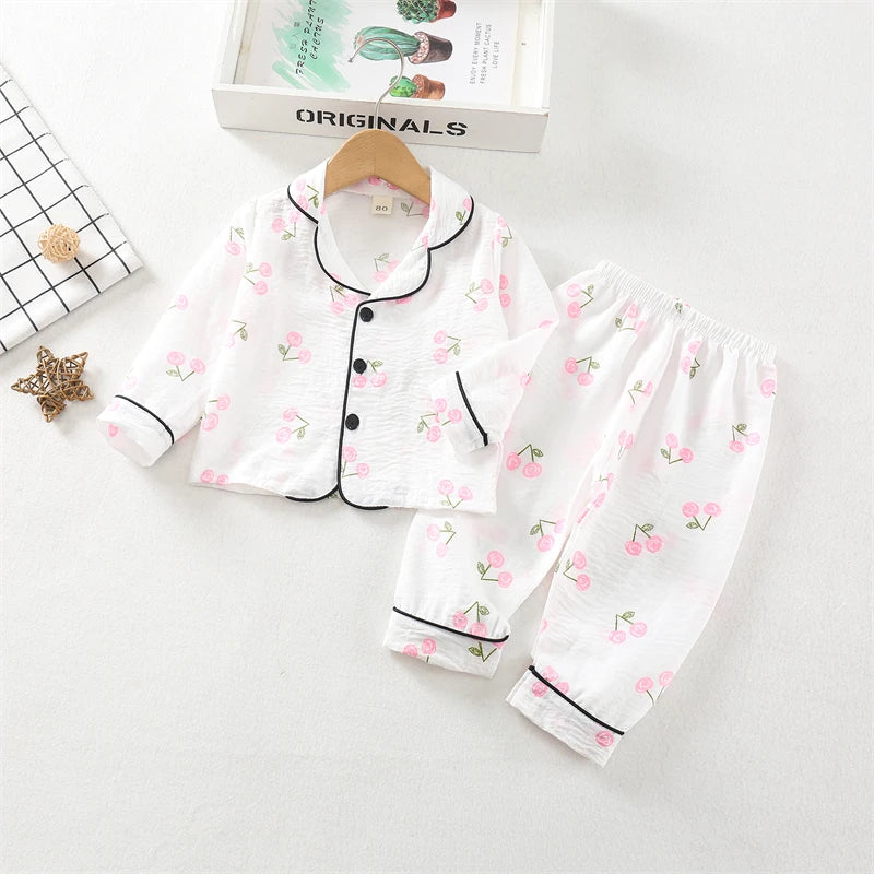 New Spring Autumn Baby Clothes Kids Pajamas Children Boys Sleepwear Tops And Pants Infant Girls Clothing Toddler Casual Costume