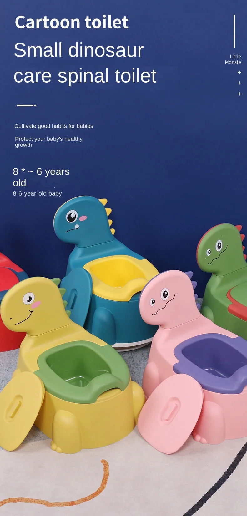 Kids Portable Potty Training Toilet, Cartoon Potty Training Seat, Toddler Potty Chair for Baby Boys and Girls, Non-Slip, PP