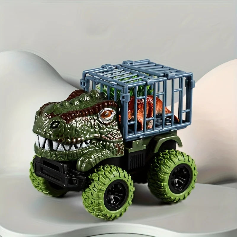 Pull Back Dinosaur Truck Toys Car Transport Truck Toys with Dino Figures for Boys Toddlers T-Rex Dinosaur Games Monster Truck