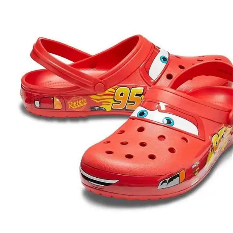 Cars Lightning McQueen Pixar EVA Cartoon Slippers Sandals Outdoor Waterproof Anti Slip Beach Casual Hole Breathable Sandals