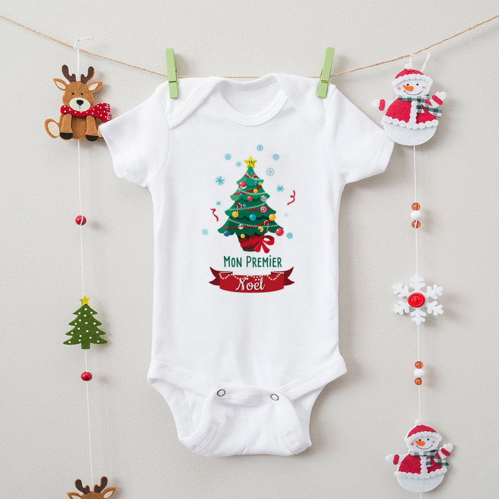 First Christmas Newborn Bodysuit Body Baby Clothes Kids Playsuit Xmas Party Gift Boys Girls Rompers Short Sleeve Infant Jumpsuit