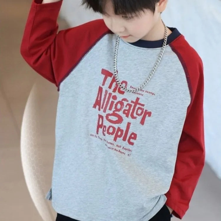 Long Sleeve T Shirt for Kids Graphic Shirts Korean Children's Clothing 2025 8 To 10 Year Old Boy Clothes Boys Cartoon Fashion