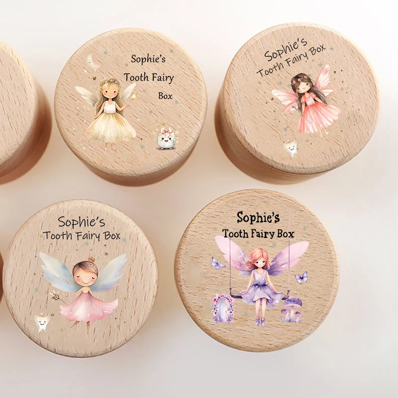 Personalised Tooth Fairy Box Trinket Lost Tooth Keepsake Box New Baby Christening Gift Wooden Engraved Trinket Boxes