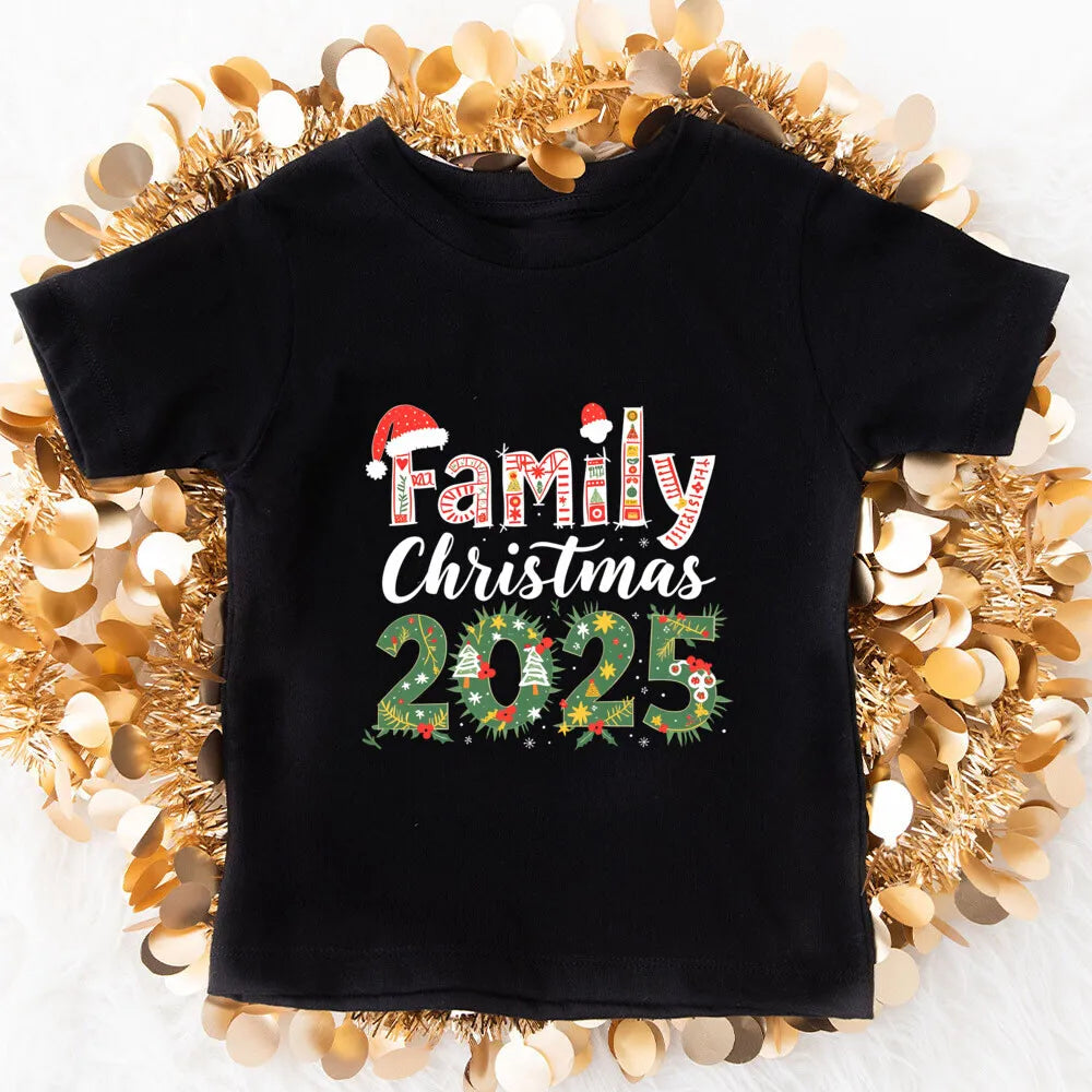1pc Family Christmas 2025 Making Memories Together Shirts Dad Mom Kid Shirt Baby Romper Family Xmas Party Tops Outfits