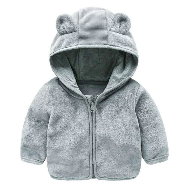 (9 Months -4 Years Old) Autumn New Simple Solid Color Long Sleeved Baby Girl Coat, Cute Hooded Children'S Clothing
