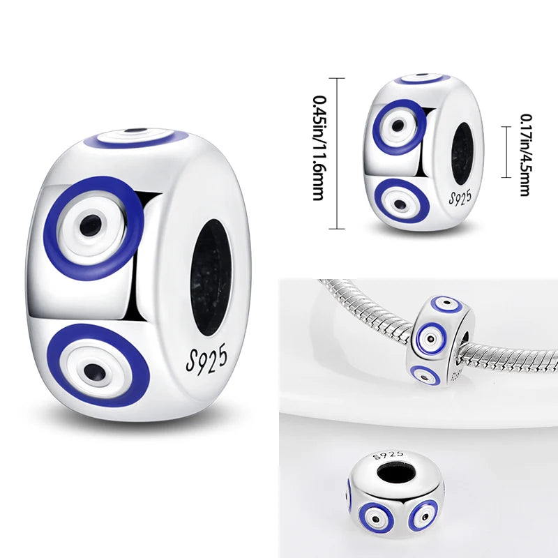 Hot Sales 925 Sterling Silver Charms Beads Devil's Eye Fatima's Hand Cross Beads Fit Original Bracelet Women DIY Jewelry Gifts