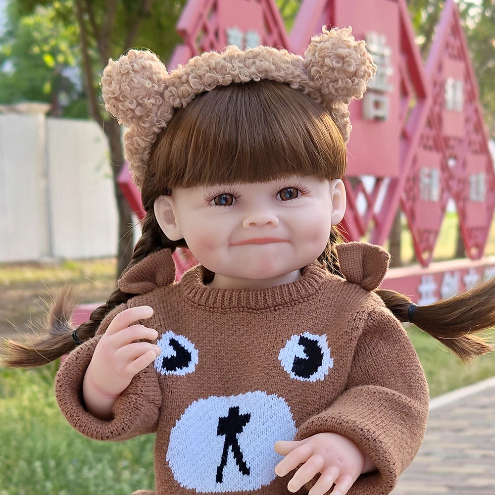 55CM Reborn Toddler Doll with Full Body Soft Silicone Vinyl 22Inch Lifelike Soft Touch High Quality Doll Birthday Gifts