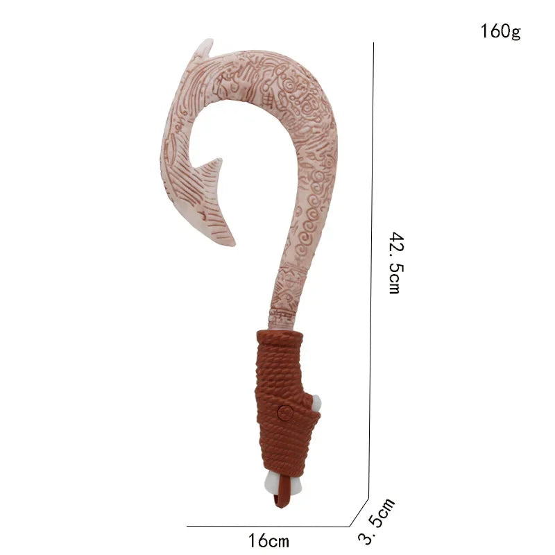 Moana 2 Cartoon Ocean Adventure Fish Hook Knife Cosplay Maui Weapon with Light Children's Role Playing Prop for Kid ToyXmas Gift