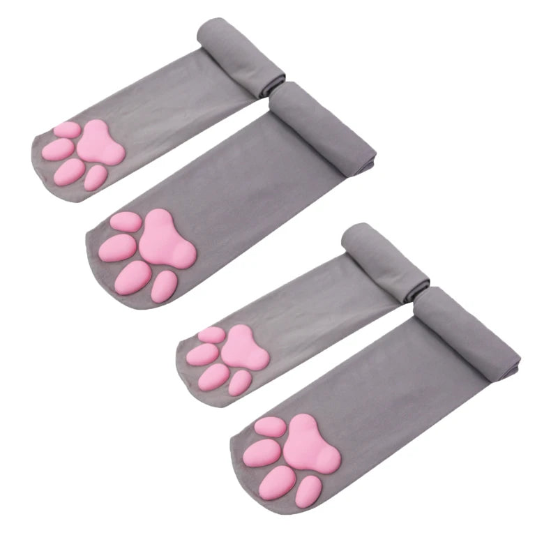 New Cat Paw Socks For Women Girls Kawaii 3D Cat Claw Toe Stocking Cute Gift Lolita Paw Pads Cosplay Cat Paw Pad Thigh High Socks