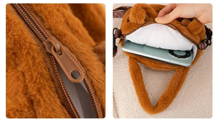 Cute new dolphin plush backpack,large capacity crossbody bag,soft handbag,multifunctional women's backpack cosmetic bag Capybara