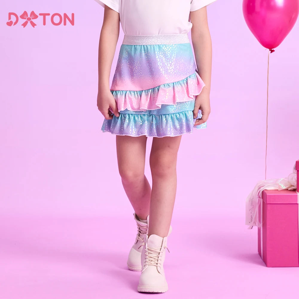 DXTON Baby Girls Skirts Children Mermaid Tutu Skirt For Girls Layers Patchwork Girls Princess Skirt Gradient Kids Party Costumes