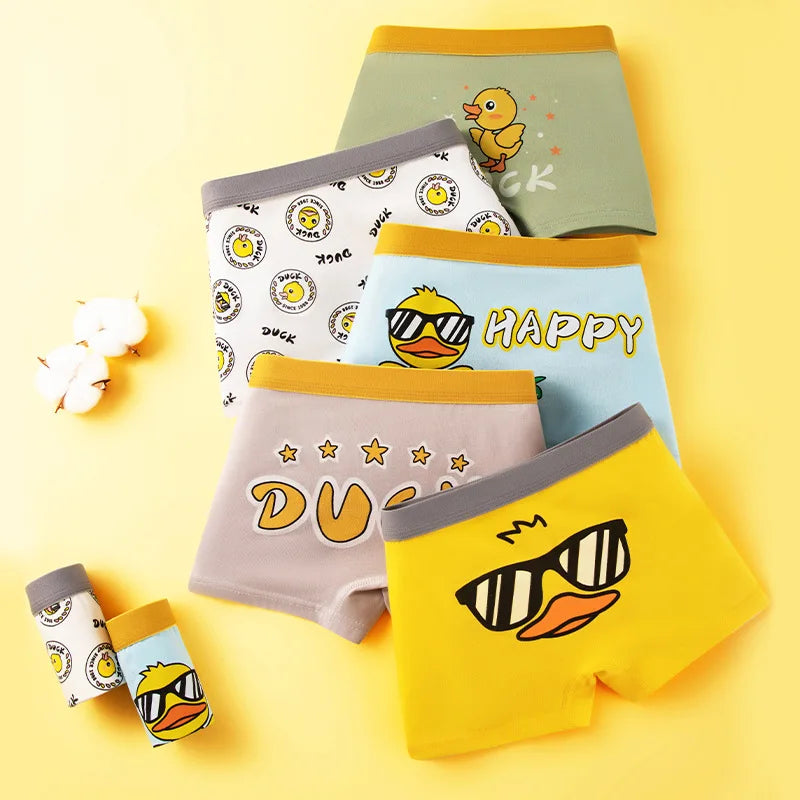 Boy Pure Cotton Boxers Kids Colorful Underwear Cute Design Baby Boy Underpants Size M-3XL For Weight 10-45kgs Boy