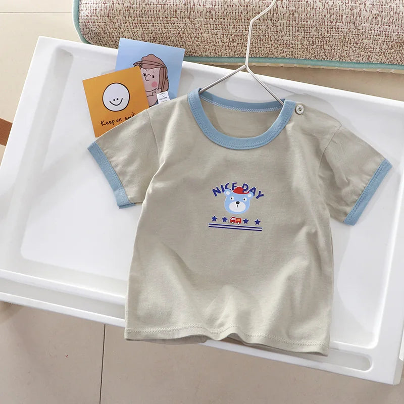 Children's Clothing T-shirt For Boys Girls Summer Cotton Fruit Print Short Sleeve Toddlers Tops Tees Soft Kids Clothes