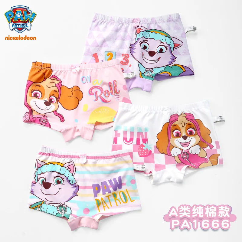 High Quality Original Paw Patrol 4PCS/SET Baby Girl's Underwear Kids Underpants Liberty Skye Mmarshall Rubble Everest For 2-8T