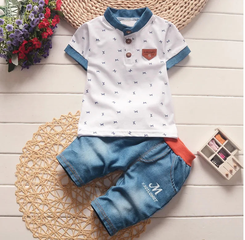New Summer Baby Clothes Suit Children Boys Fashion T-Shirt Shorts 2Pcs/Set Infant Outfits Toddler Casual Costume Kids Tracksuits
