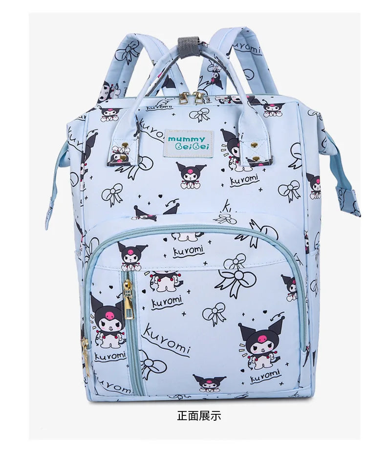 Kuromi New Diaper Bag Backpack Cartoon Cute Baby Diaper Bag Backpack Multifunctional Fashion Lightweight Baby Bag Large Capacity