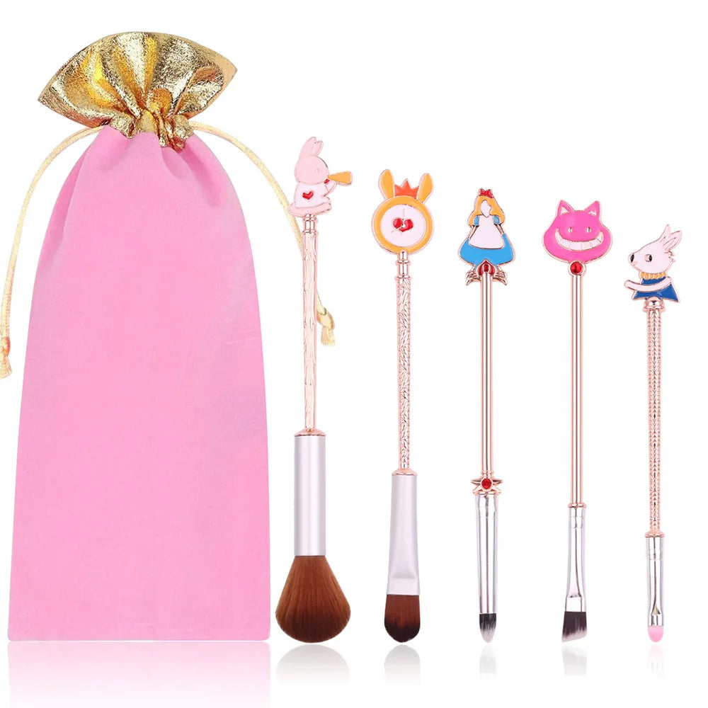 Fantasy, Alice's Wonderland makeup brush set, Mr. Rabbit pumpkin carriage creative makeup brush, suitable for girls' holiday gif